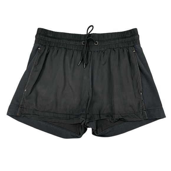 Derek Lam 10C x Athleta Shorts Womens S Small Black Drawstring Zip Pockets *READ - Picture 1 of 14